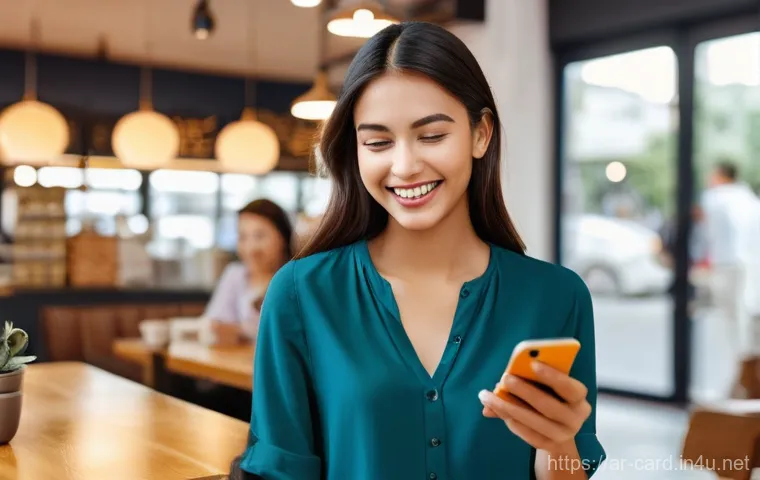 체크카드 부가서비스 - **Prompt 1: Rewards and Everyday Savings**
    "A cheerful young woman, aged mid-20s, with a warm sm...